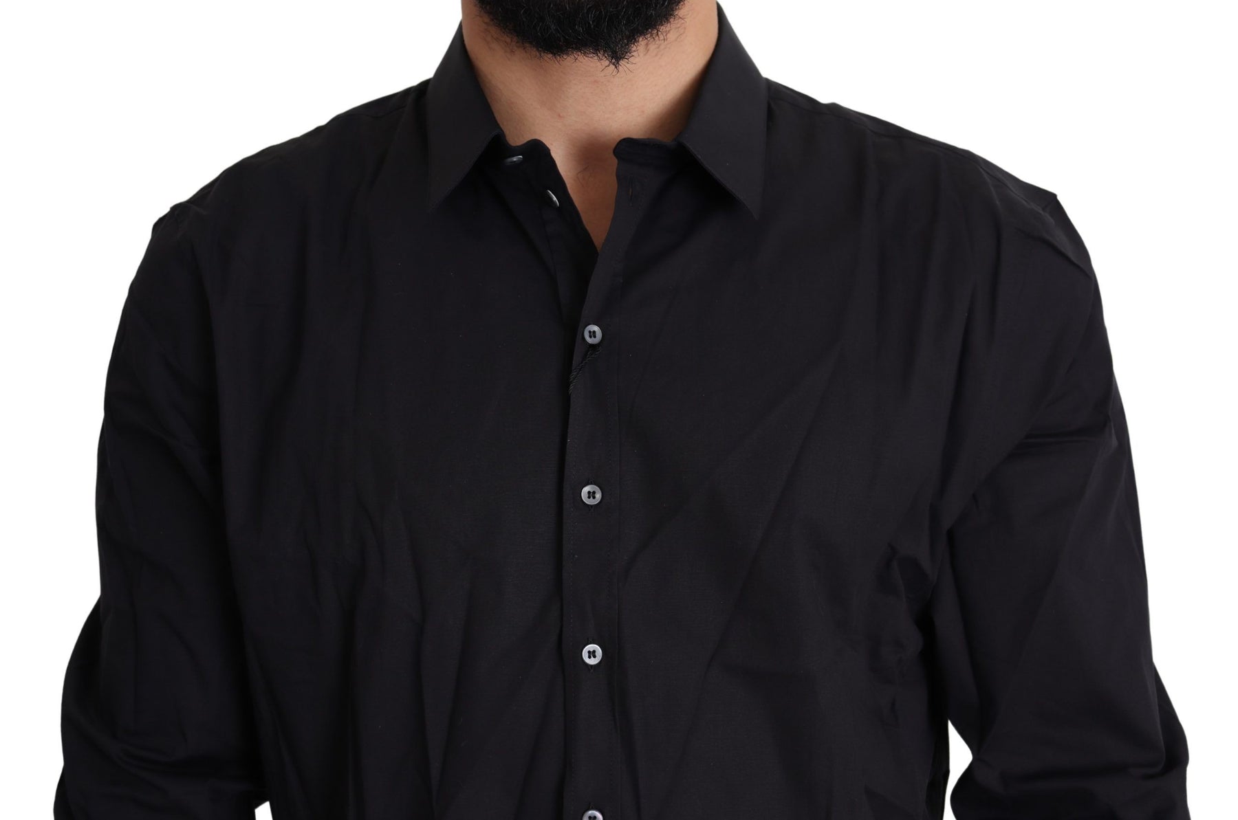 Dolce & Gabbana Black Cotton Stretch Dress SICILIA Shirt | Regal Royce
