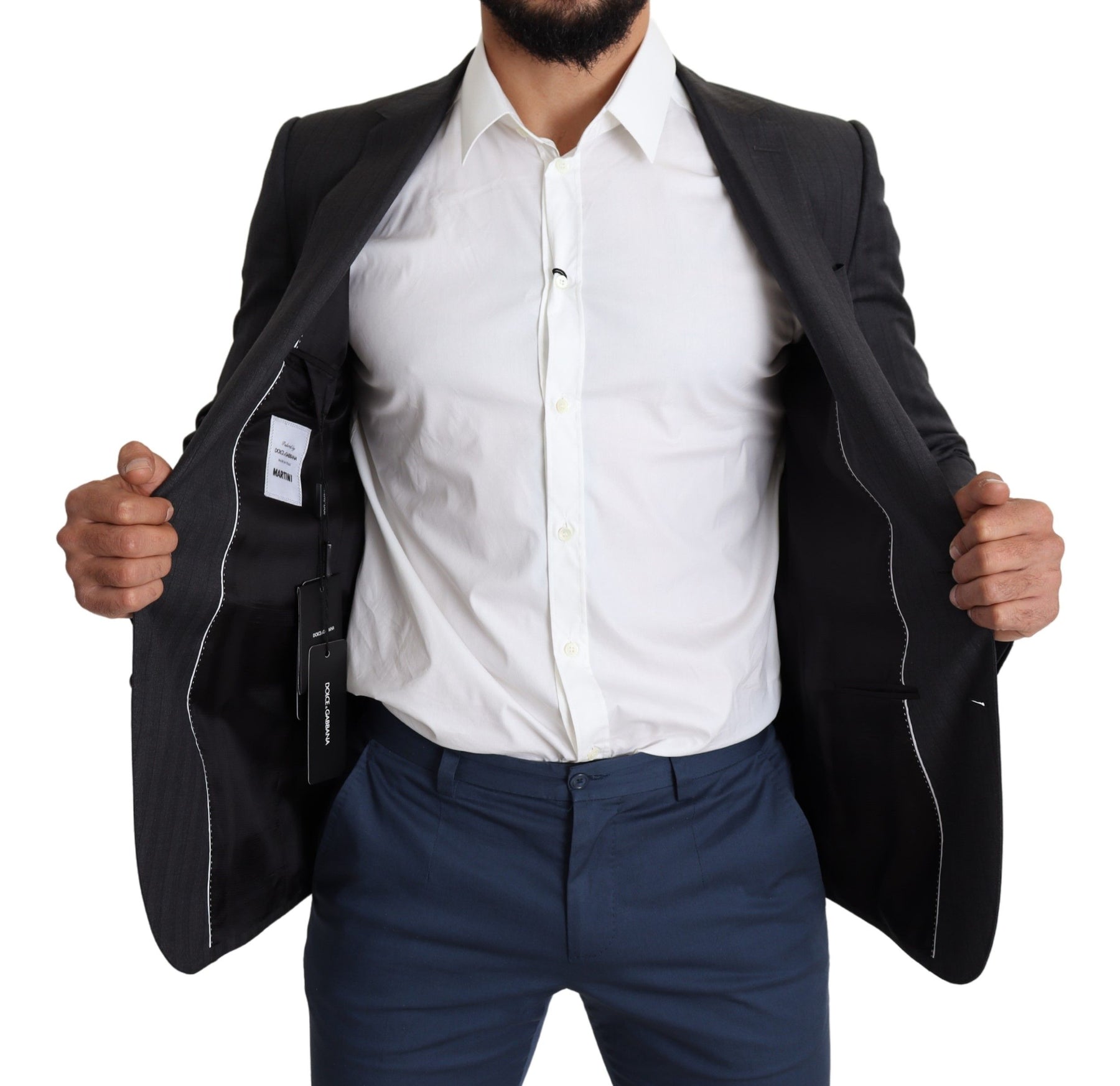 Dolce & Gabbana Black Wool Single Breasted Coat MARTINI Blazer | Regal Royce