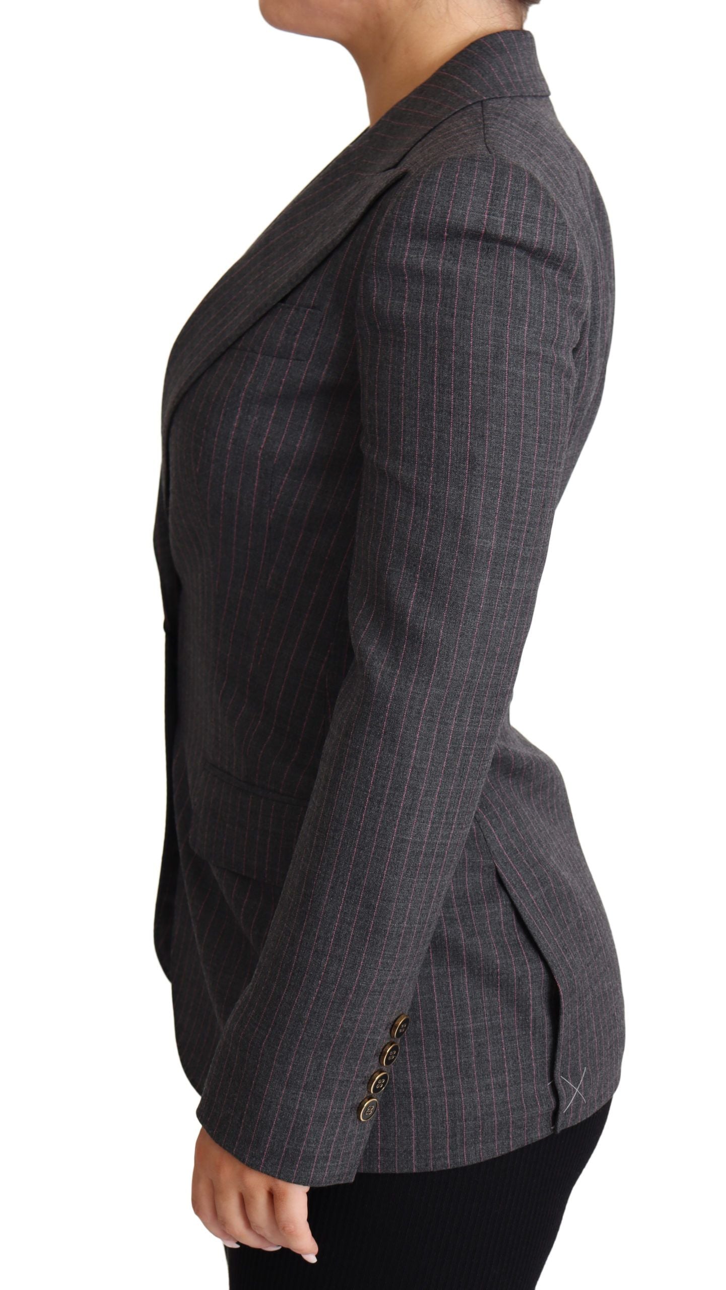 Dolce & Gabbana Gray Single Breasted Fitted Blazer Wool Jacket | Regal Royce