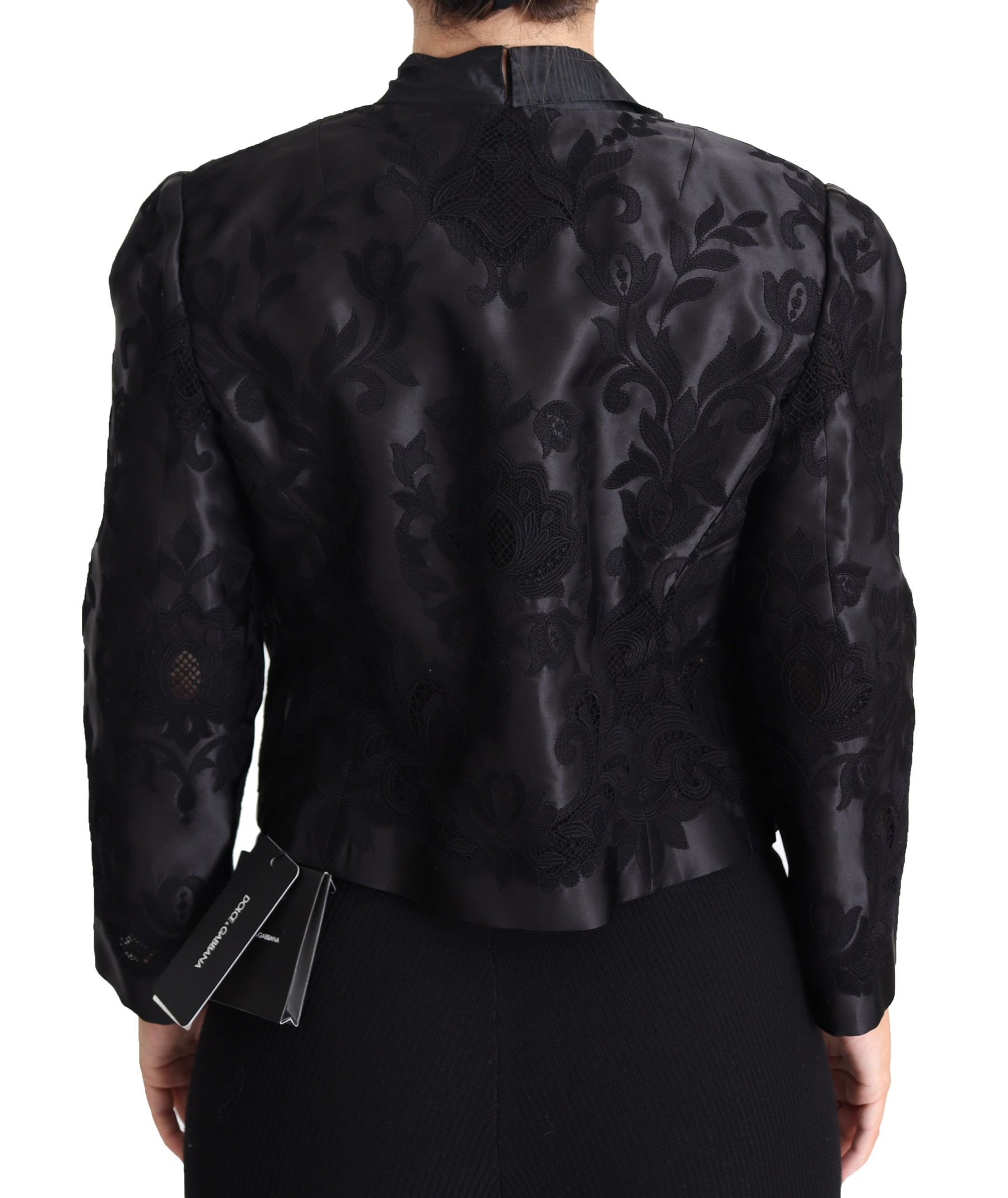 Dolce & Gabbana Black Lace Sheer Corset Organza Silk Jacket | Regal Royce