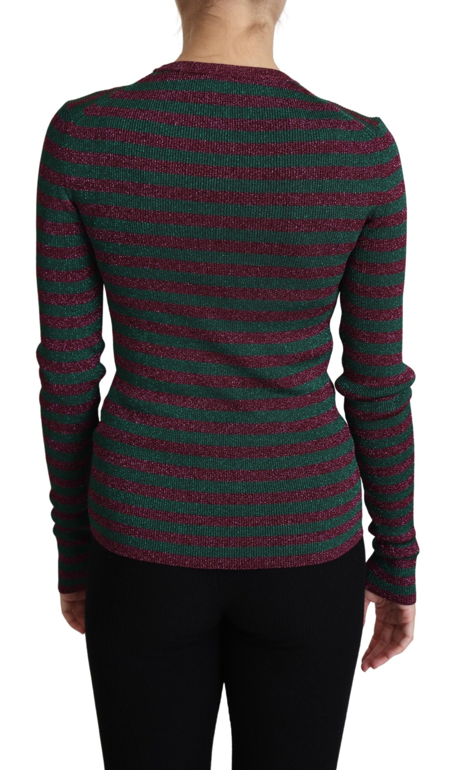 Dolce & Gabbana Multicolor Stripes Crew Neck Pullover Sweater | Regal Royce