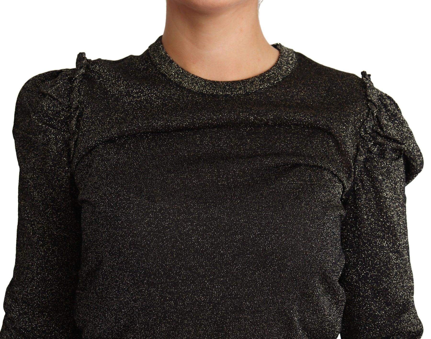 Dolce & Gabbana Black Gold Cropped Women Pullover Sweater | Regal Royce