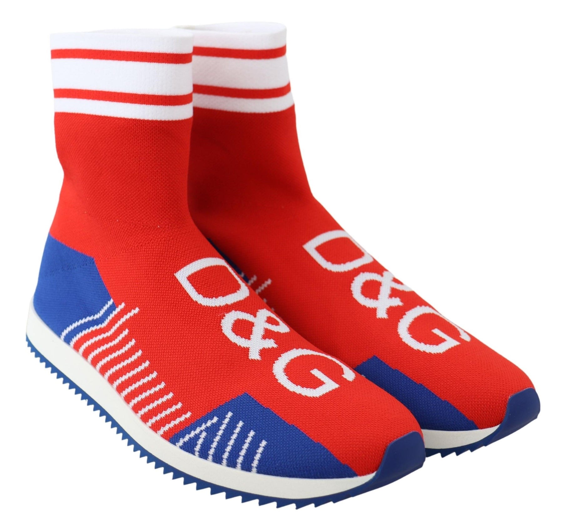 Dolce & Gabbana Blue Red Sorrento Logo Sneakers Socks Shoes | Regal Royce