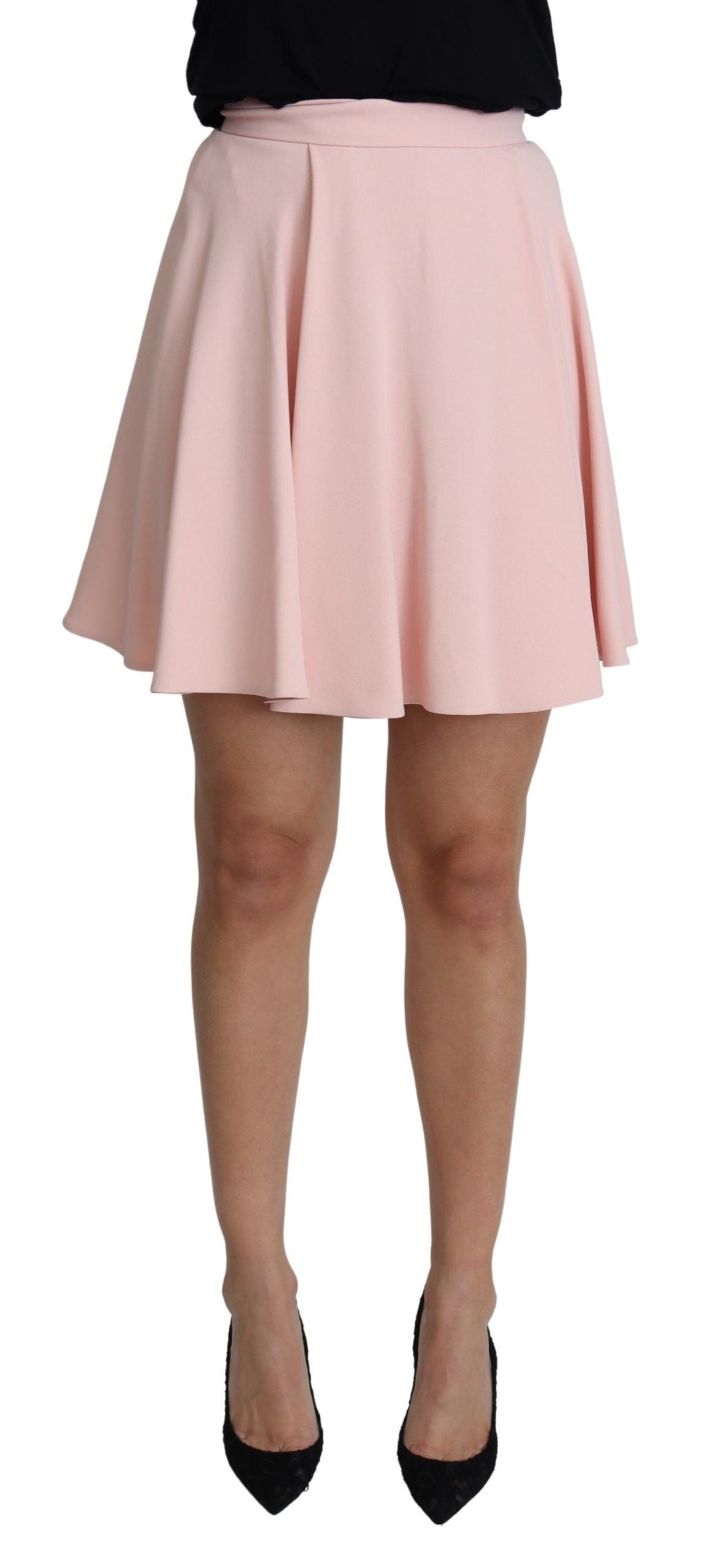 Dolce & Gabbana Pink Tuck Pleat Flare A-line Mini Rayon | Regal Royce