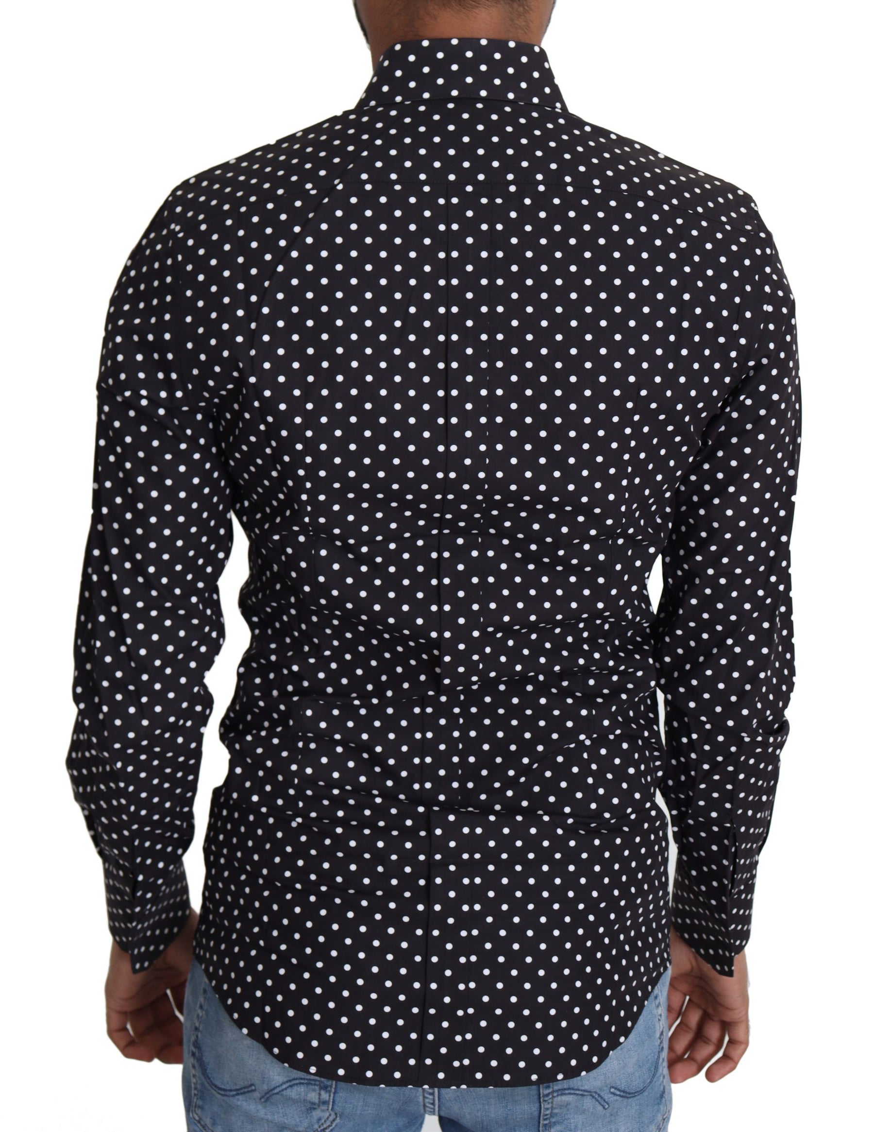 Dolce & Gabbana Black White Polka Dots Casual Shirt | Regal Royce