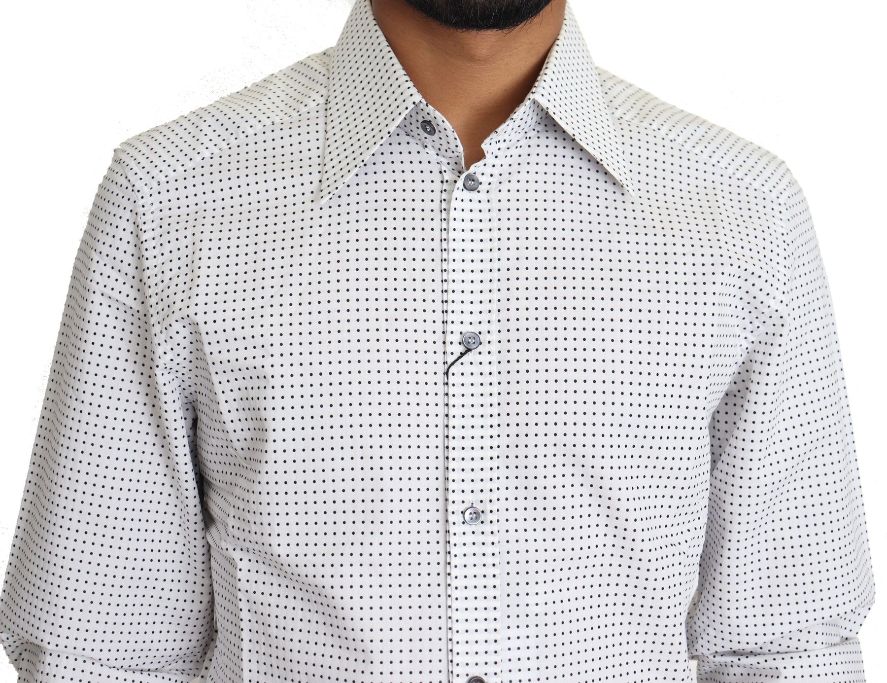 Dolce & Gabbana Black White Polka Dots Dress Shirt | Regal Royce
