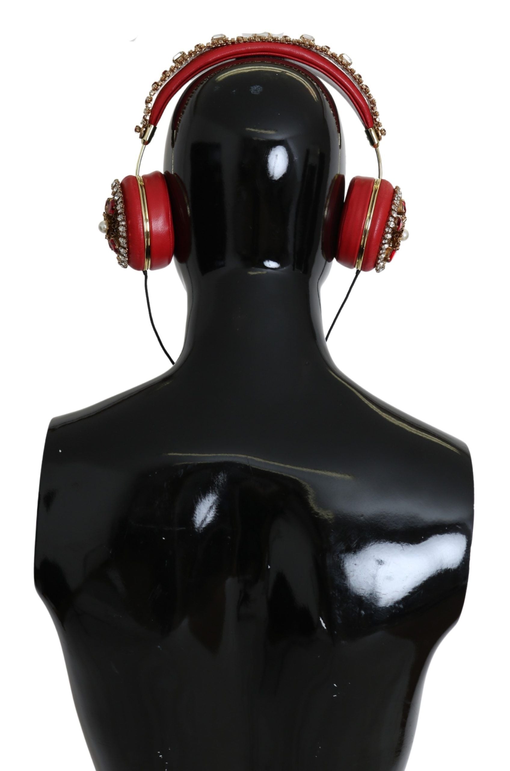 Dolce & Gabbana FRENDS Leather Red Floral Crystal Headset Headphones | Regal Royce
