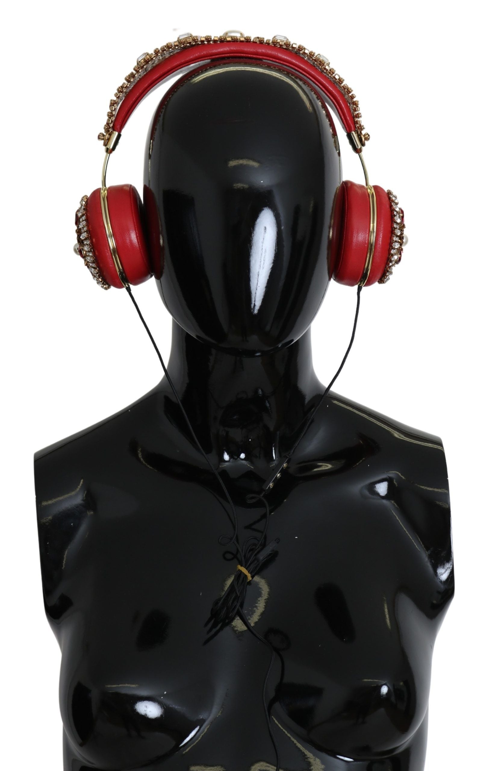Dolce & Gabbana FRENDS Leather Red Floral Crystal Headset Headphones | Regal Royce