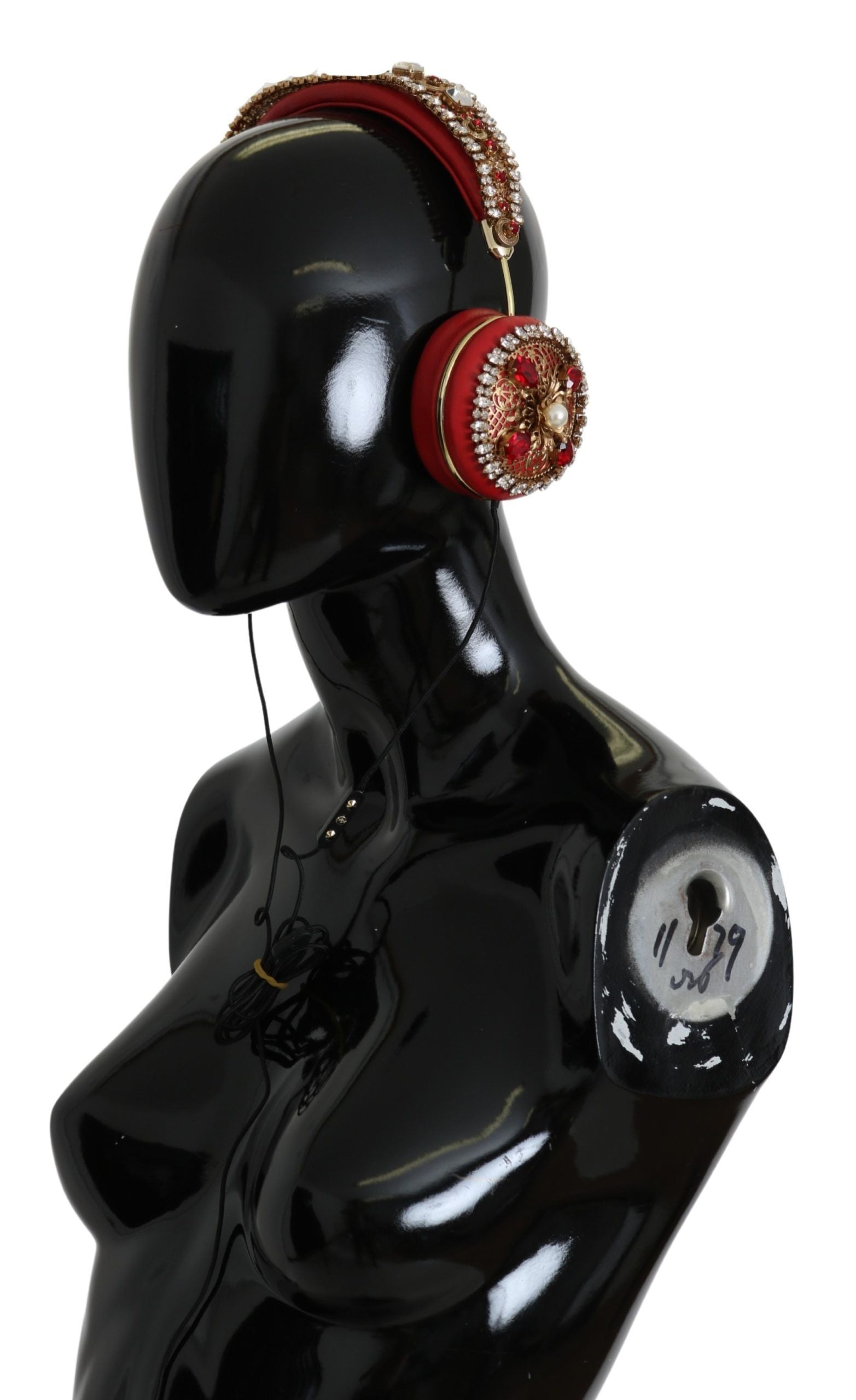 Dolce & Gabbana FRENDS Leather Red Floral Crystal Headset Headphones | Regal Royce