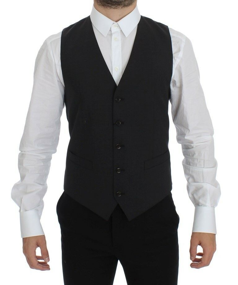 Dolce & Gabbana Gray Wool Stretch Dress Blazer Vest | Regal Royce