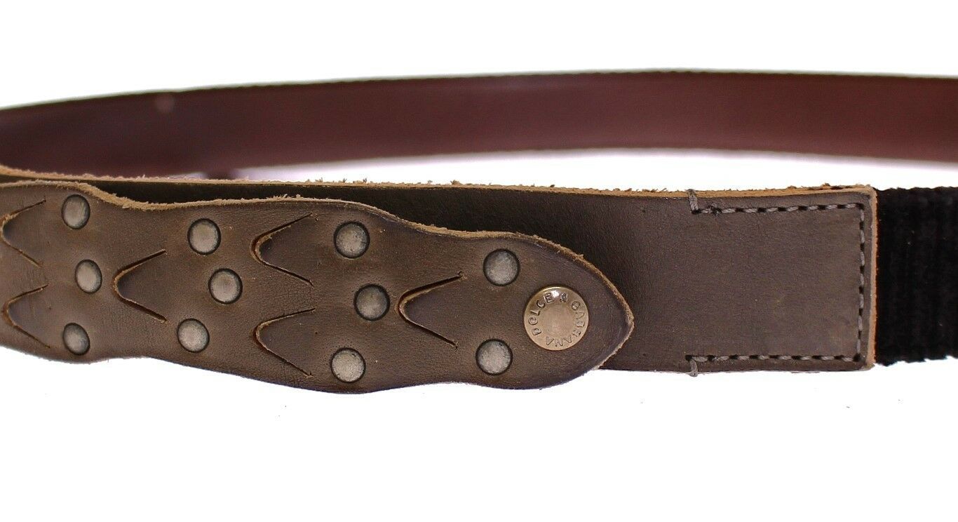 Dolce & Gabbana Brown Leather Logo Cintura Gürtel Belt | Regal Royce