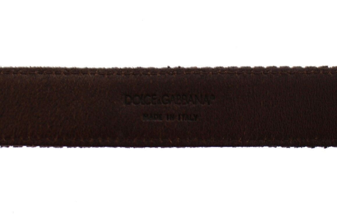 Dolce & Gabbana Brown Leather Logo Cintura Gürtel Belt | Regal Royce