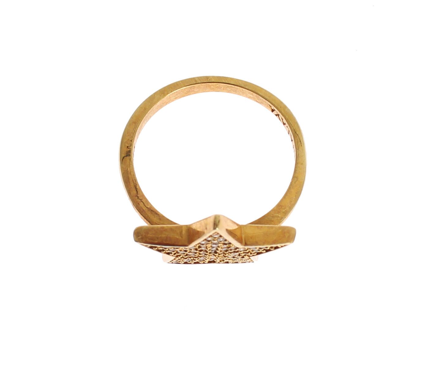 Nialaya Star Gold 925 Silver Womens Clear Ring | Regal Royce