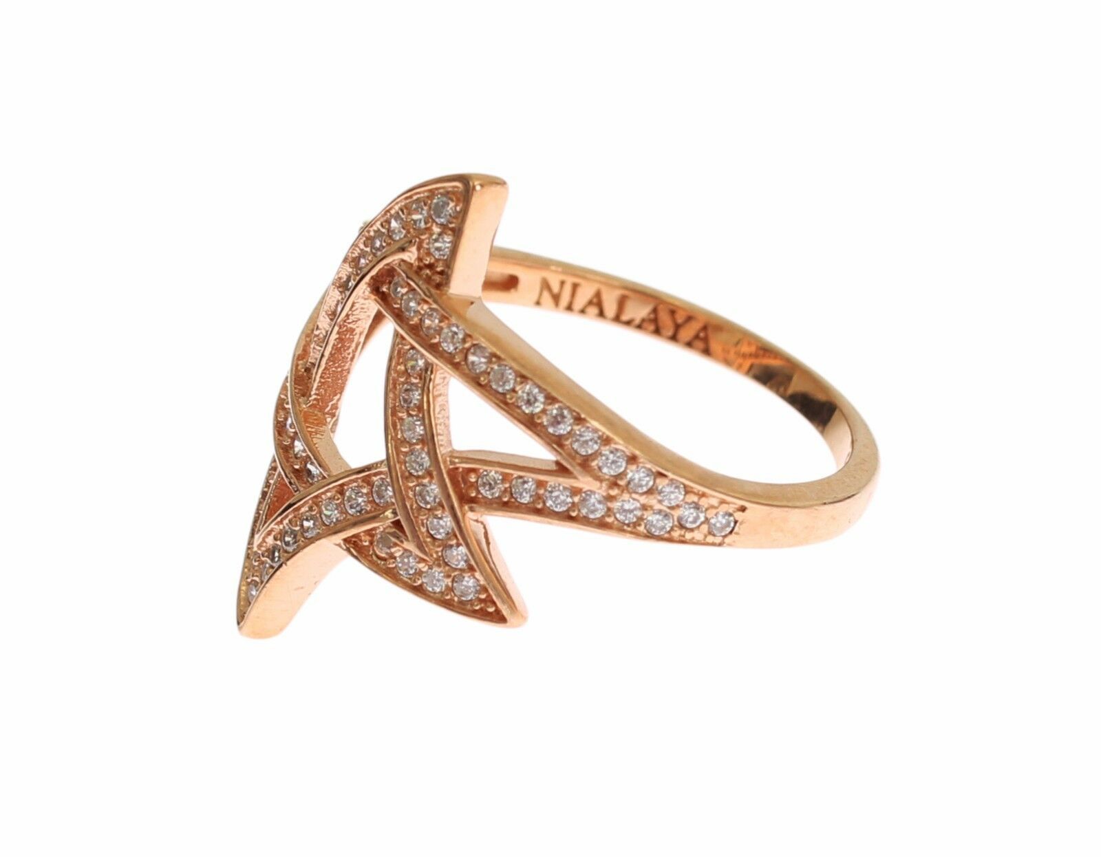 Nialaya Womens Clear CZ Gold 925 Silver Ring | Regal Royce