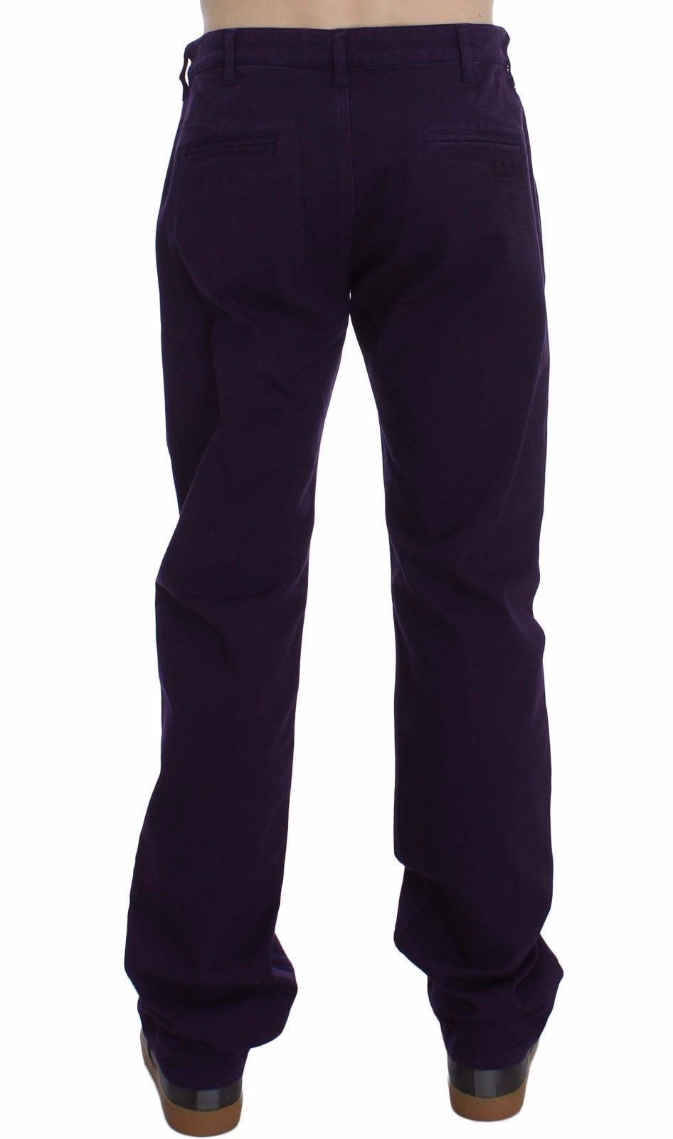GF Ferre Purple Cotton Stretch Purple Fit  Pants | Regal Royce
