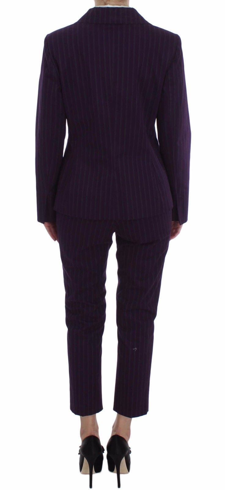 BENCIVENGA Purple Striped Stretch Coat Blazer Pants Suit | Regal Royce