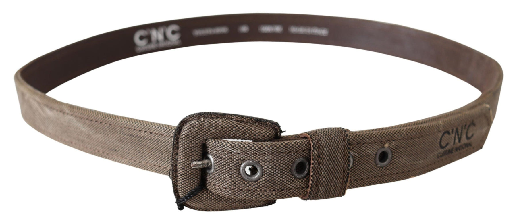 Costume National Brown Leather Logo Buckle Waist Belt | Regal Royce