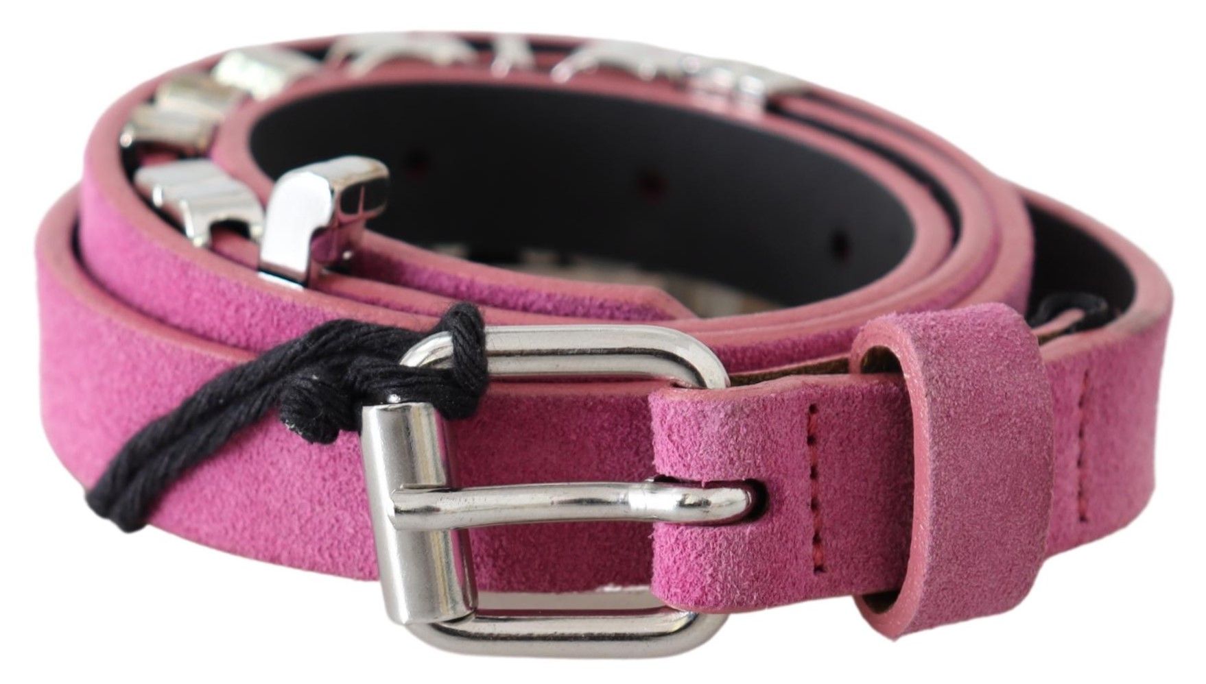 Just Cavalli Pink Silver Chrome Metal Buckle Waist Belt | Regal Royce