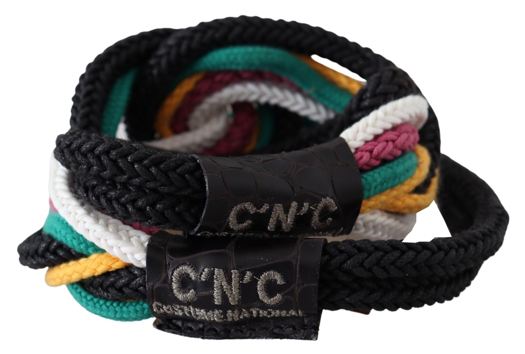 Costume National Multicolor Rope Leather Rustic Hook Buckle Belt | Regal Royce