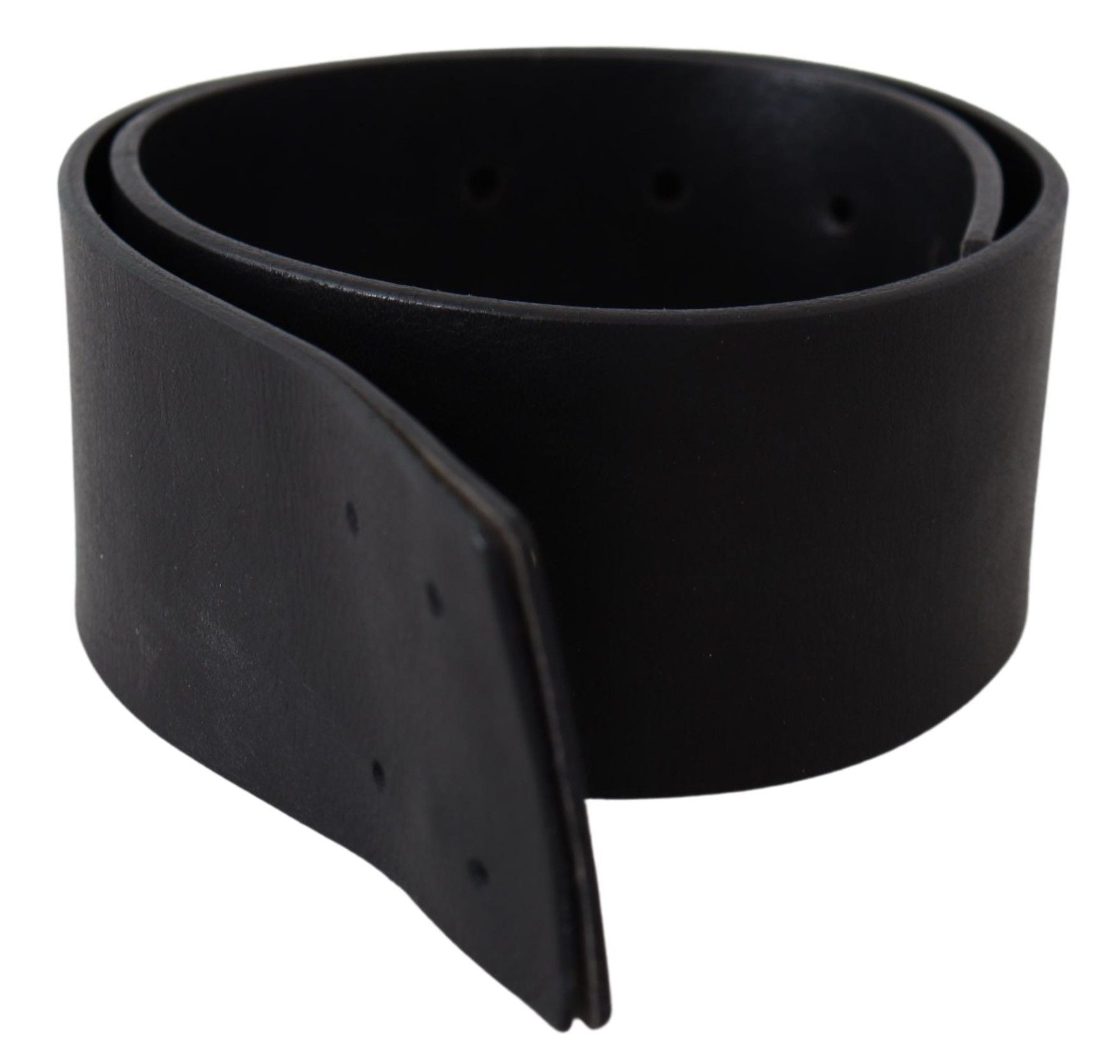 GF Ferre Black Genuine Leather Wide Logo Waist Belt | Regal Royce