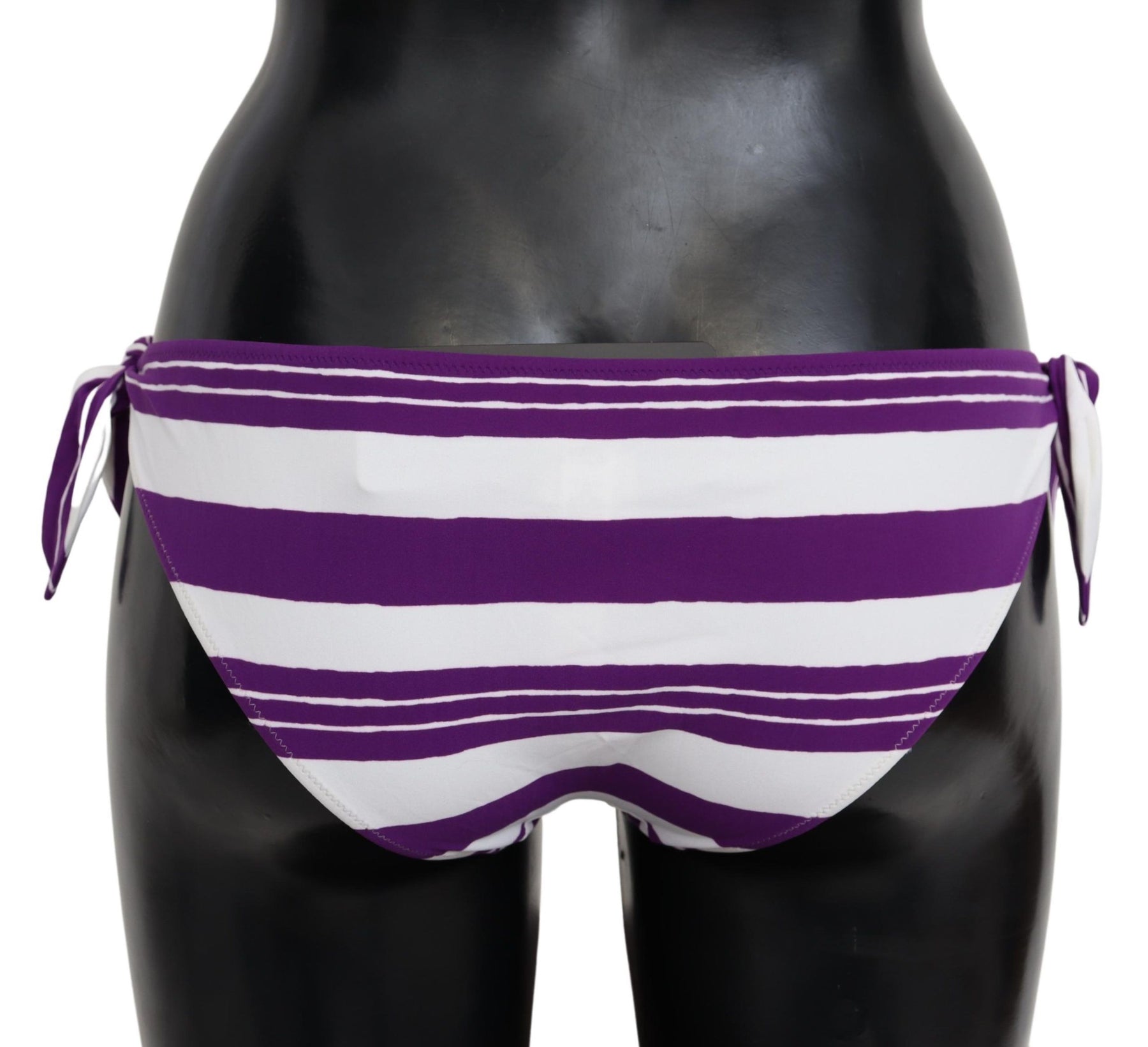 Dolce & Gabbana Purple White Stripes Beachwear Bikini Bottom | Regal Royce
