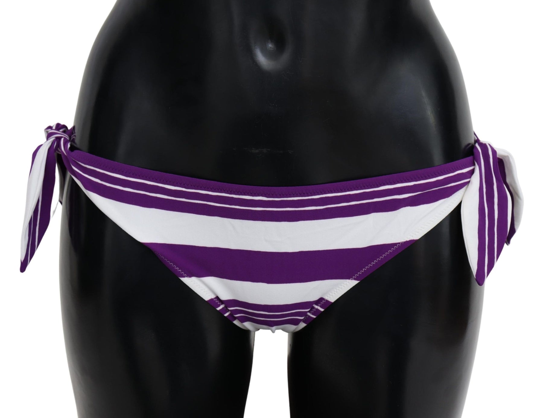 Dolce & Gabbana Purple White Stripes Beachwear Bikini Bottom | Regal Royce