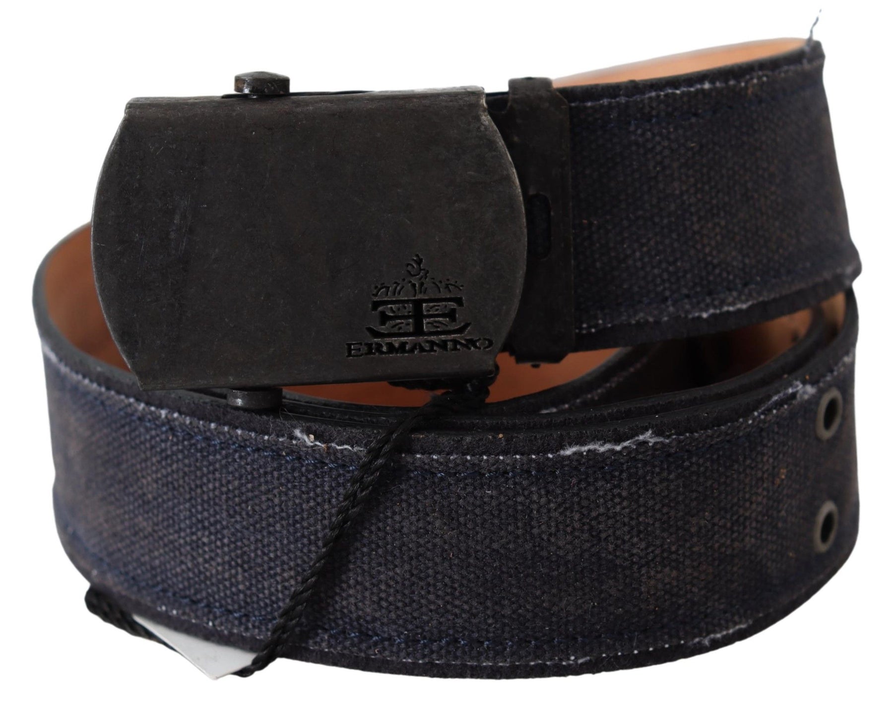 Ermanno Scervino Blue Leather Ratchet Buckle Belt | Regal Royce