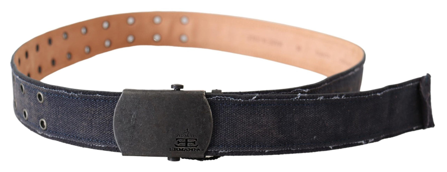 Ermanno Scervino Blue Leather Ratchet Buckle Belt | Regal Royce