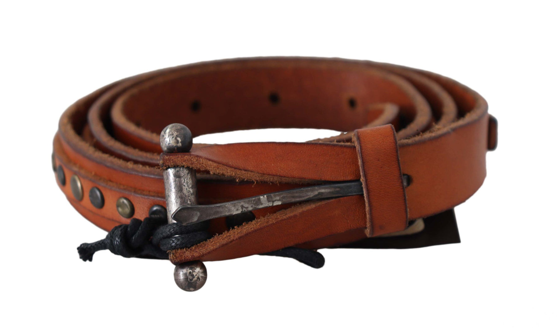 Scervino Street Brown Genuine Leather Rustic Silver Buckle Belt | Regal Royce