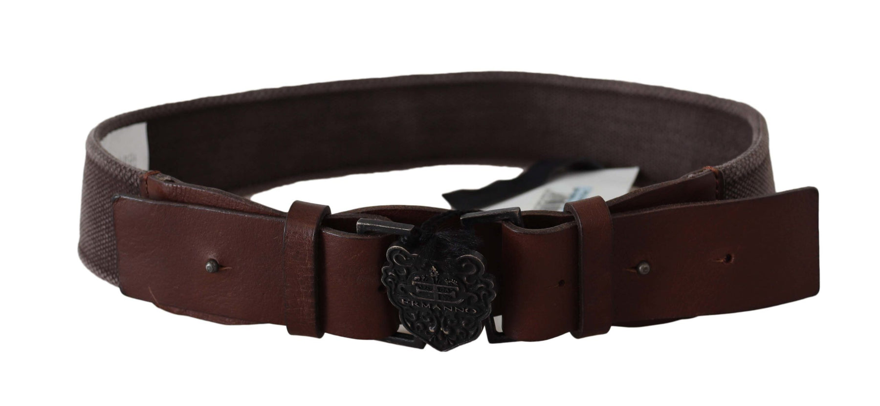Ermanno Scervino Dark Brown Leather Wide Buckle Waist Belt | Regal Royce
