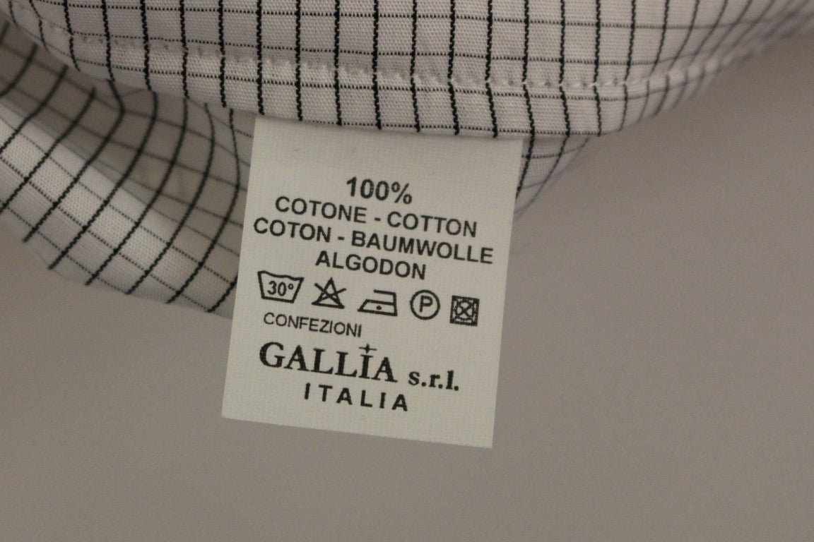 Andrea Incontri White Cotton Checkered Stretch Skirt | Regal Royce