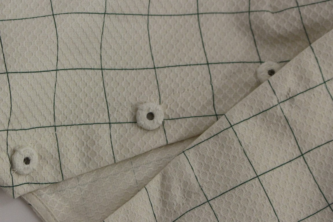 Andrea Incontri White Cotton Checkered Shirt Top | Regal Royce