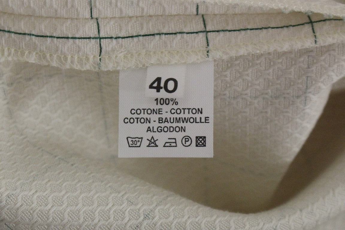 Andrea Incontri White Cotton Checkered Pencil Skirt | Regal Royce