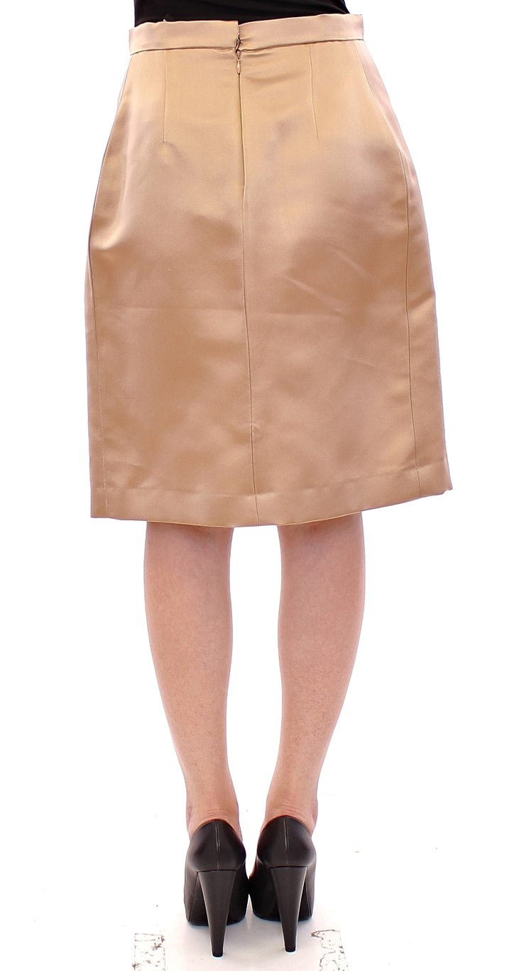 Andrea Incontri Brown Silk Solid Mini Pleated Skirt | Regal Royce