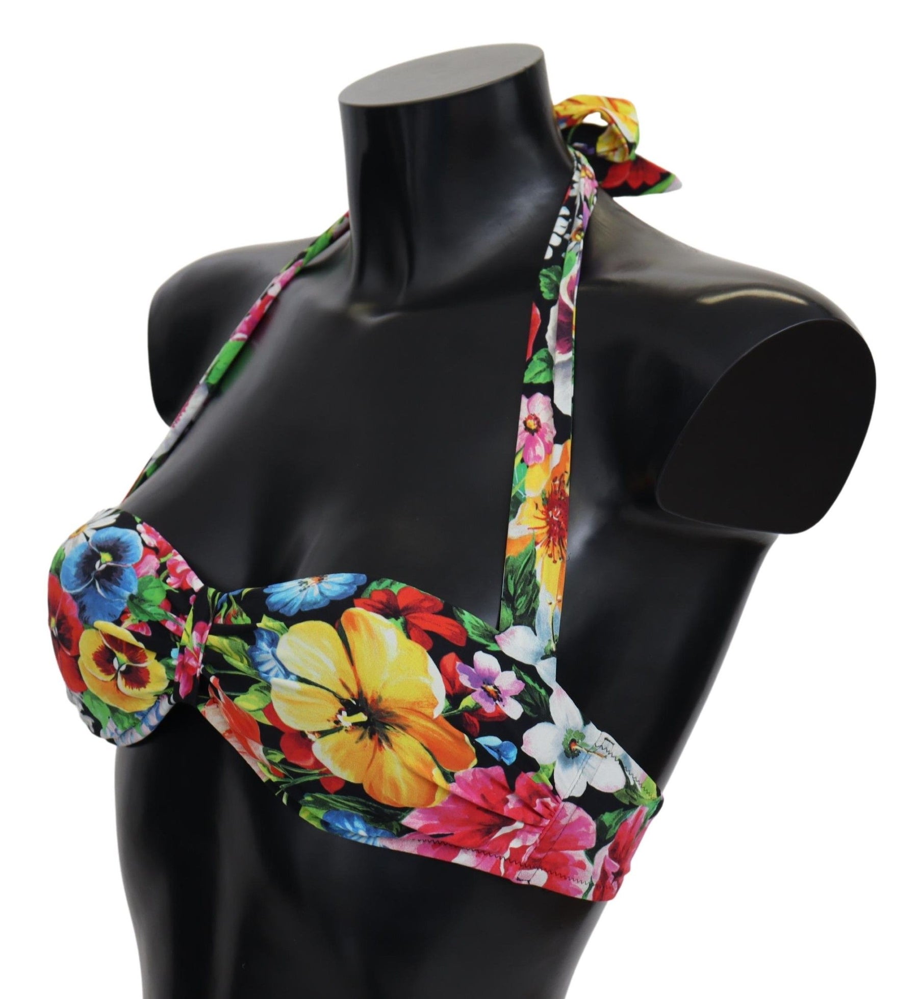 Dolce & Gabbana Multicolor Floral Print Swimwear Bikini Tops | Regal Royce
