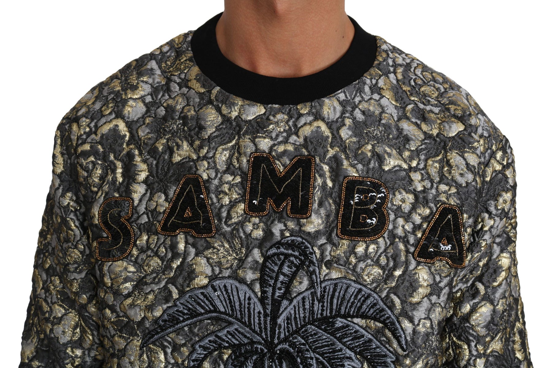 Dolce & Gabbana Multicolor SAMBA Jacquard Palmtree Pullover Sweater | Regal Royce