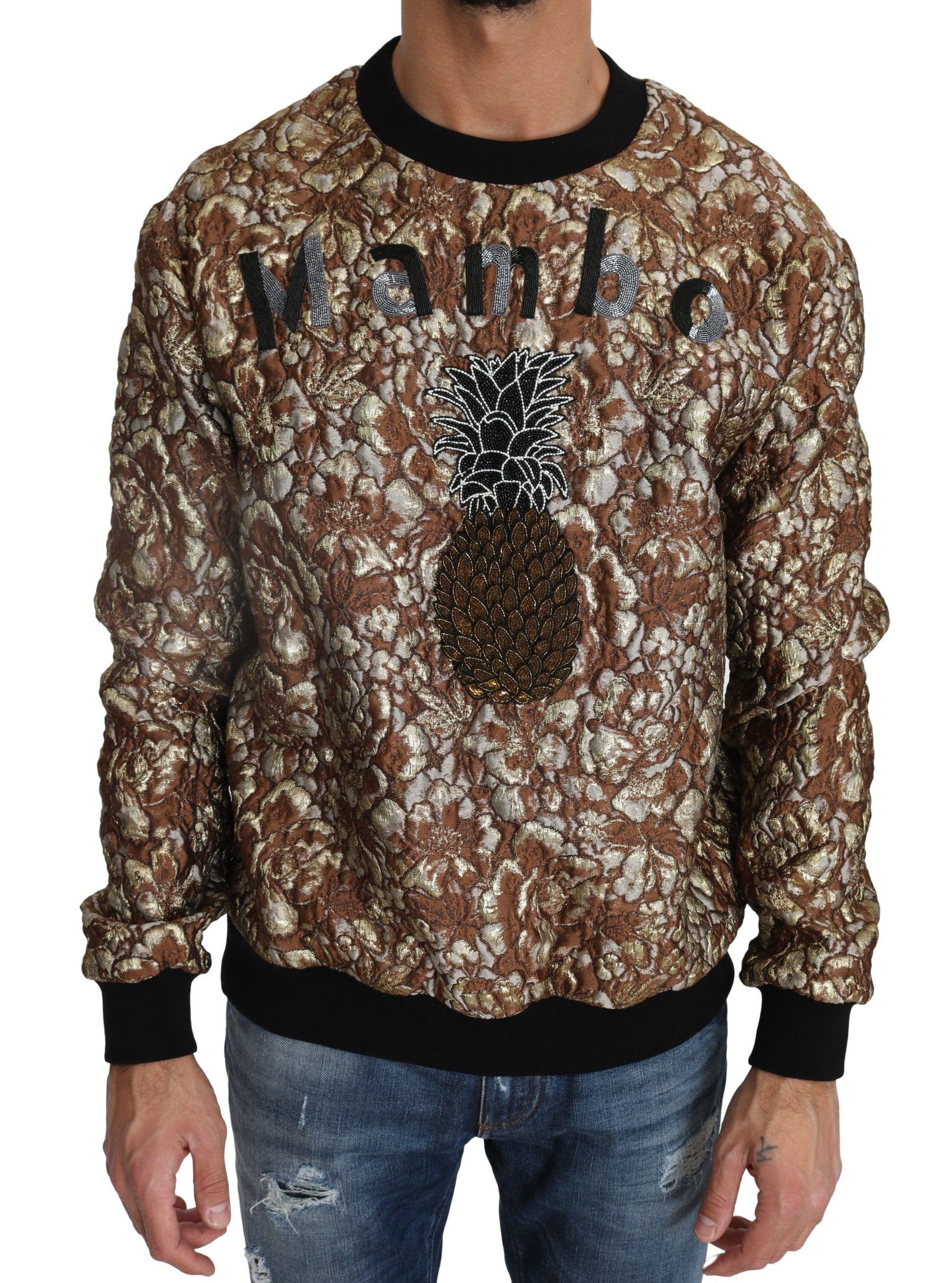 Dolce & Gabbana Multicolor MAMBO Jacquard Pineapple Pullover Sweater | Regal Royce