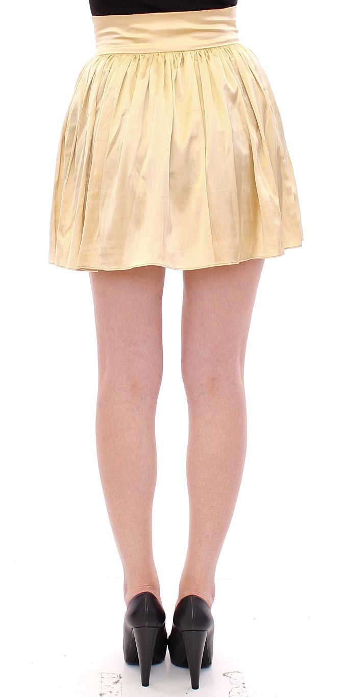 Andrea Incontri Beige Floral Embroidery Mini Skirt | Regal Royce