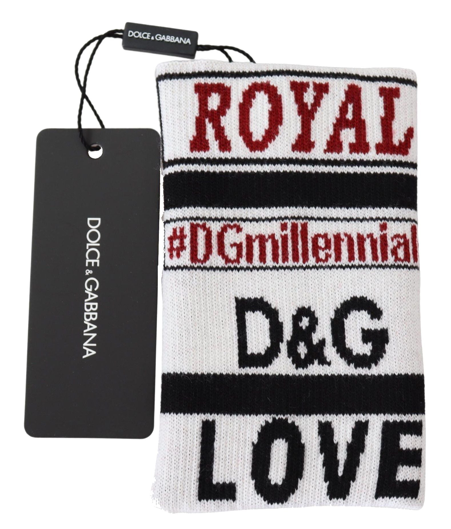 Dolce & Gabbana Multicolor Wool Knit D&G Love Wristband Wrap | Regal Royce