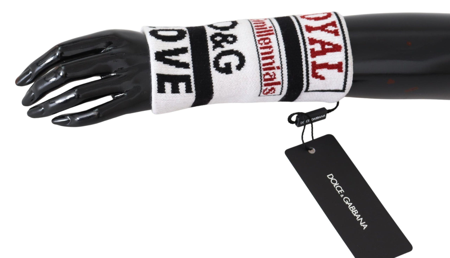Dolce & Gabbana Multicolor Wool Knit D&G Love Wristband Wrap | Regal Royce