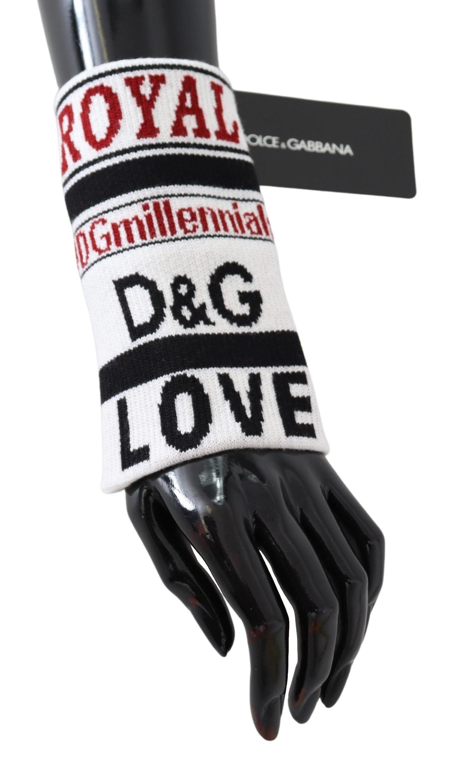Dolce & Gabbana Multicolor Wool Knit D&G Love Wristband Wrap | Regal Royce
