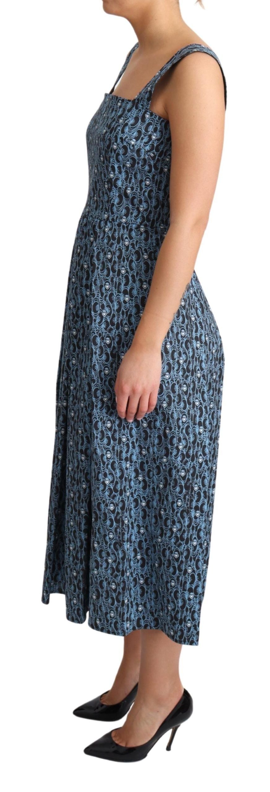 Dolce & Gabbana Blue Heart Cotton A-Line Stretch Dress | Regal Royce