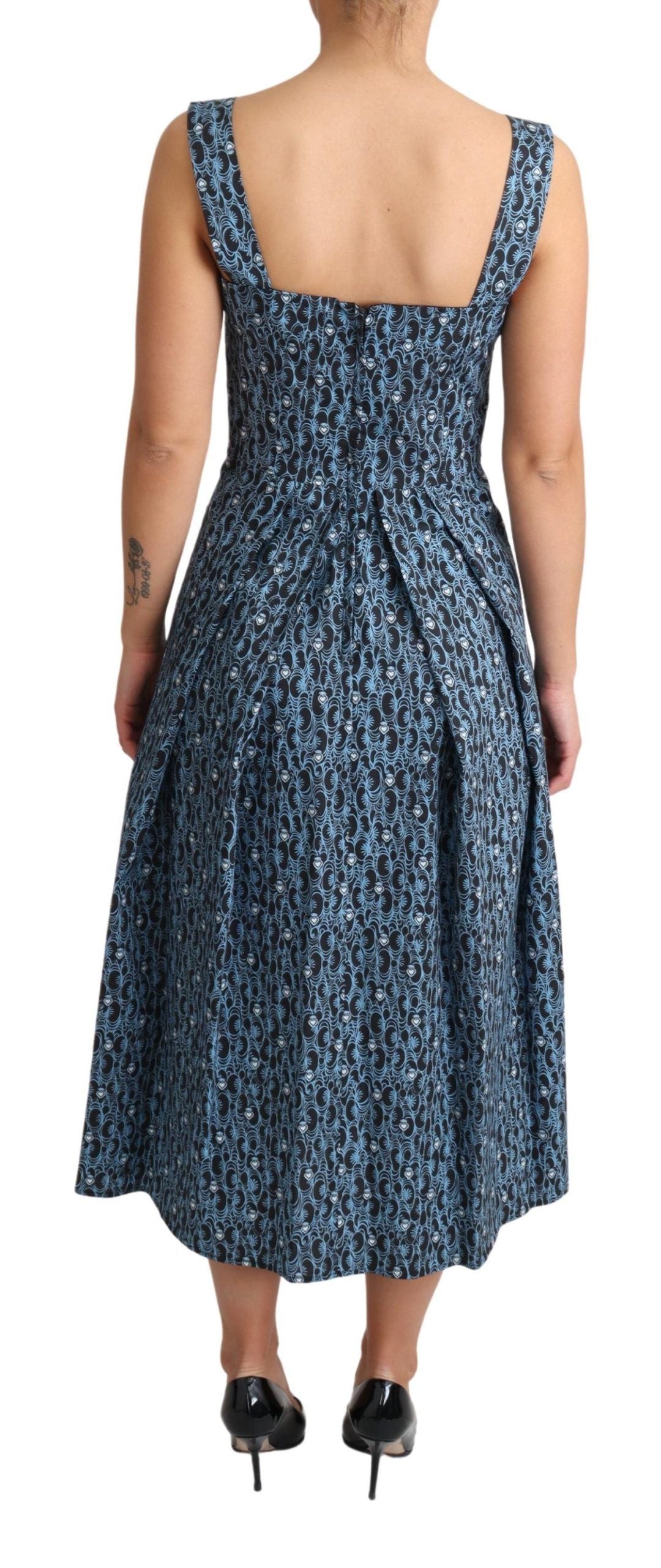 Dolce & Gabbana Blue Heart Cotton A-Line Stretch Dress | Regal Royce
