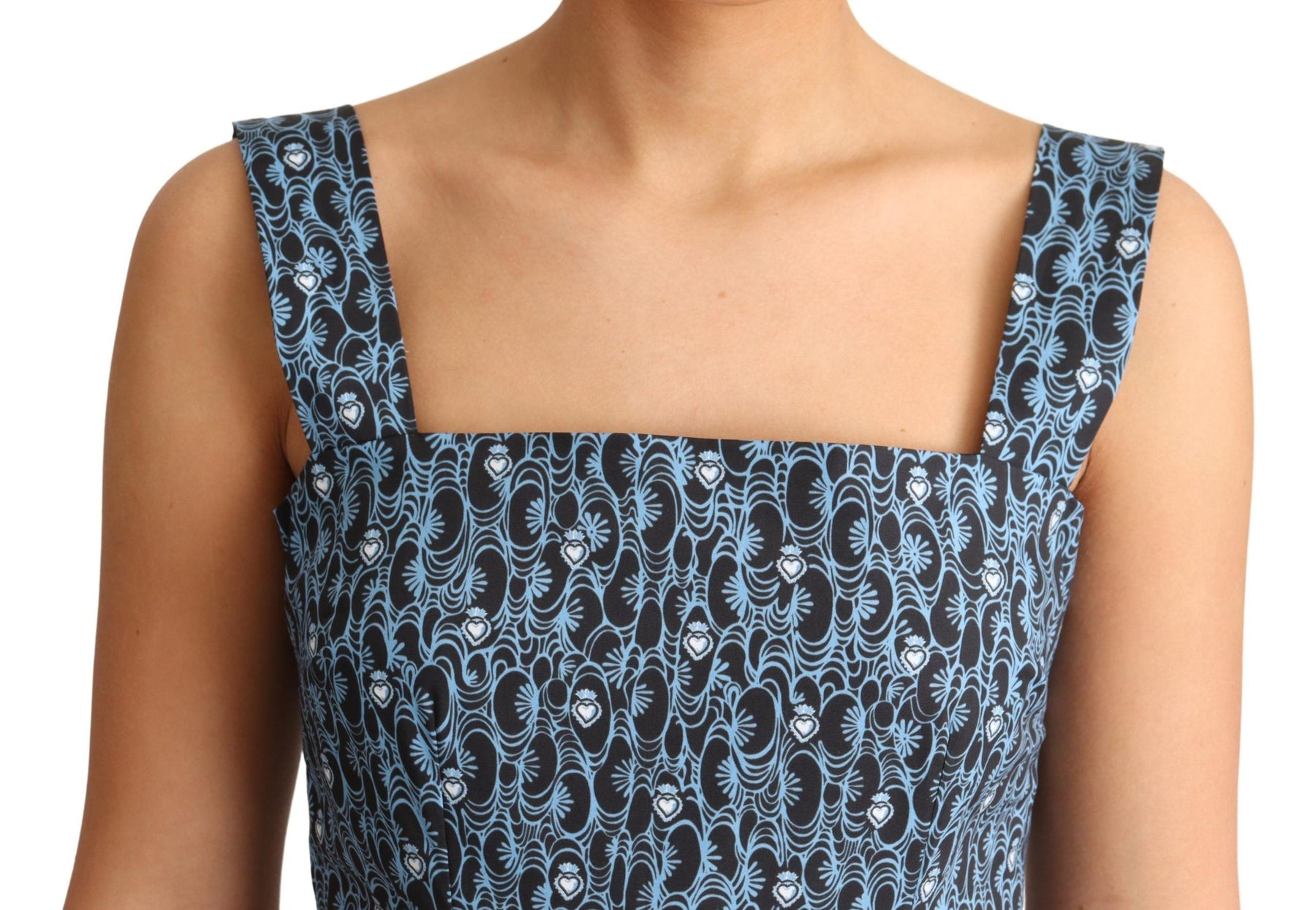 Dolce & Gabbana Blue Heart Cotton A-Line Stretch Dress | Regal Royce