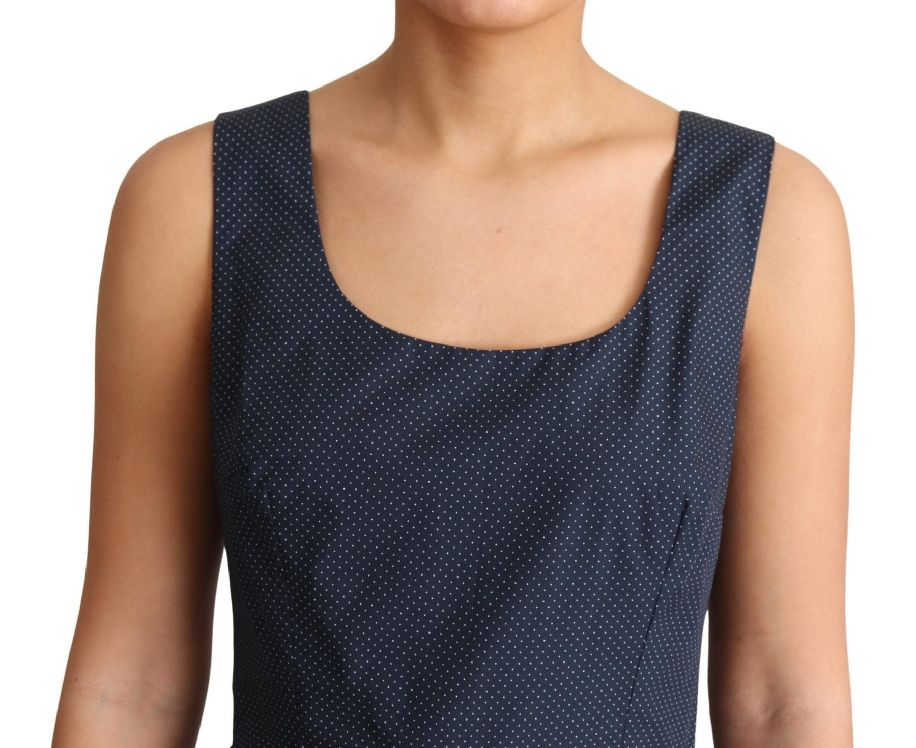 Dolce & Gabbana Blue Polka Dotted Cotton A-Line Dress | Regal Royce