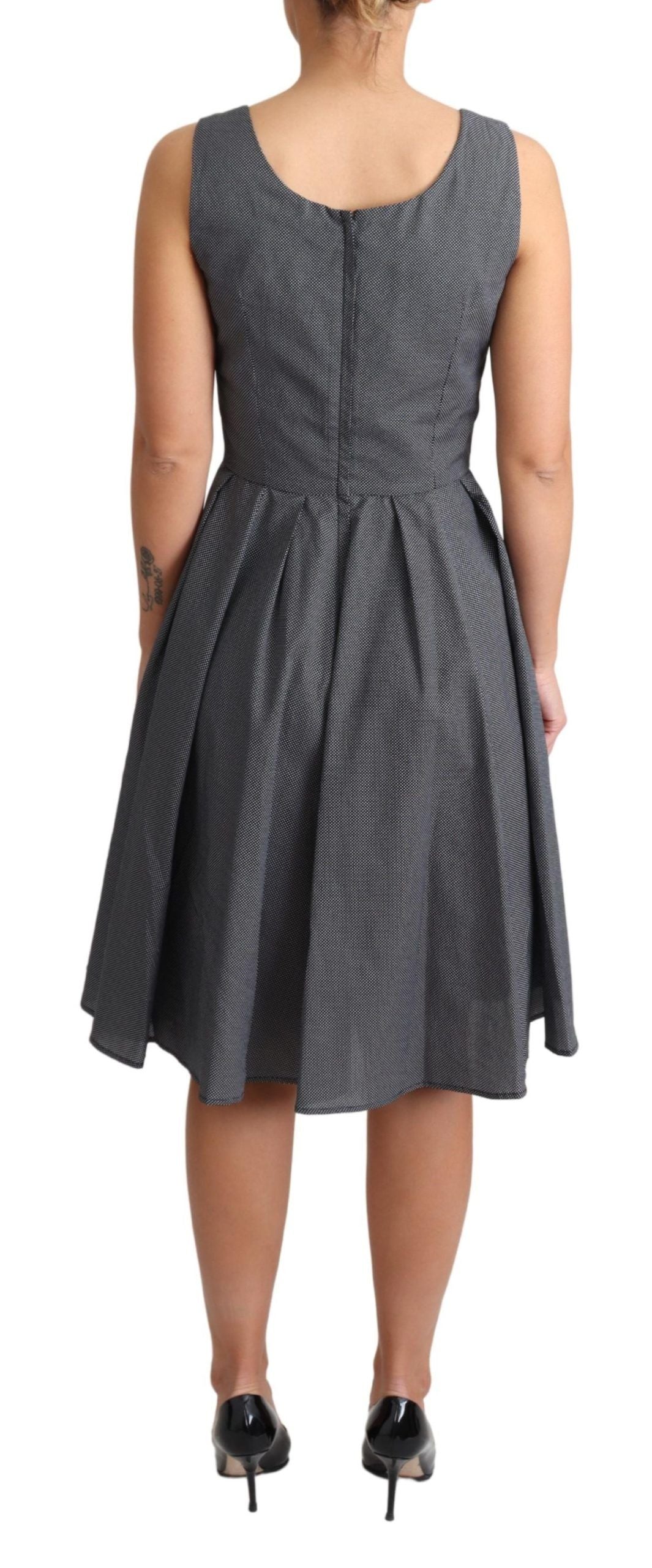 Dolce & Gabbana Black Polka Dotted Cotton A-Line Dress | Regal Royce