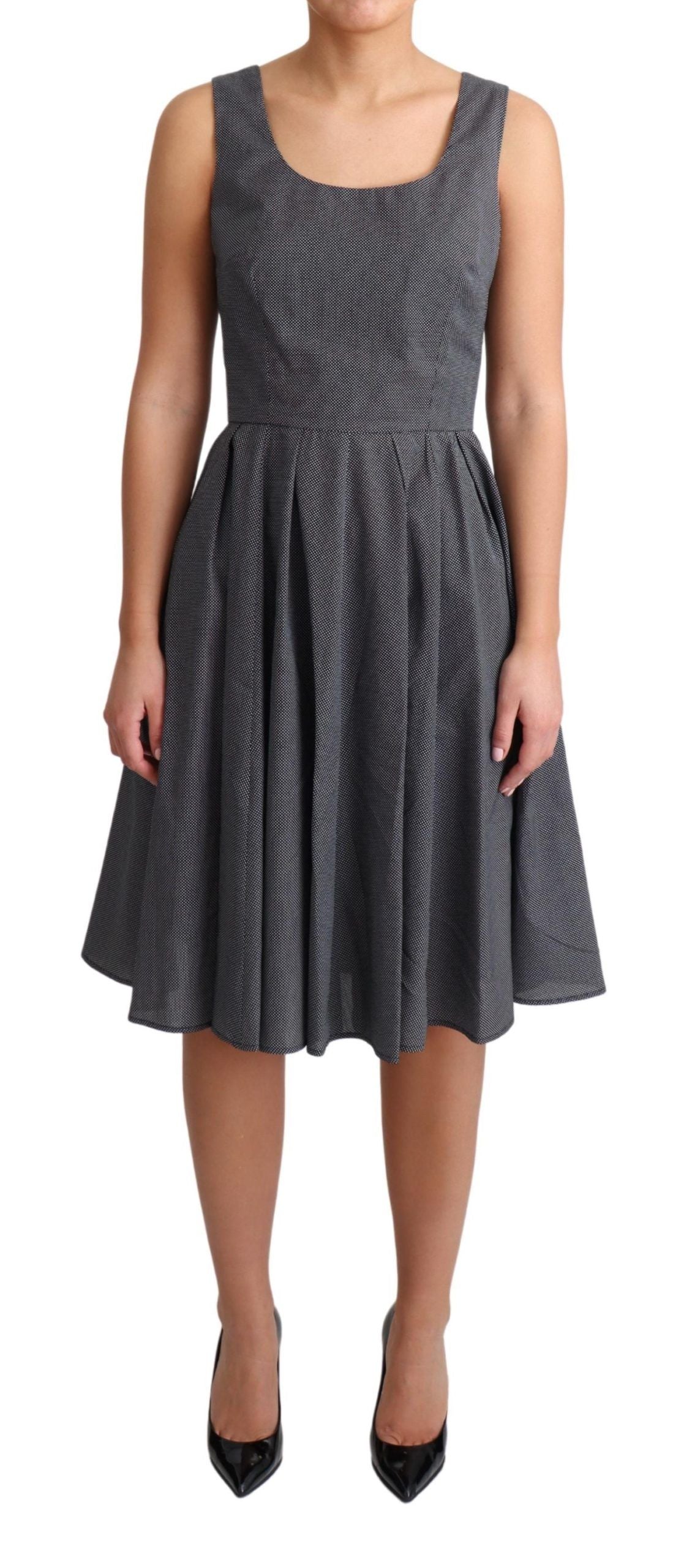 Dolce & Gabbana Black Polka Dotted Cotton A-Line Dress | Regal Royce