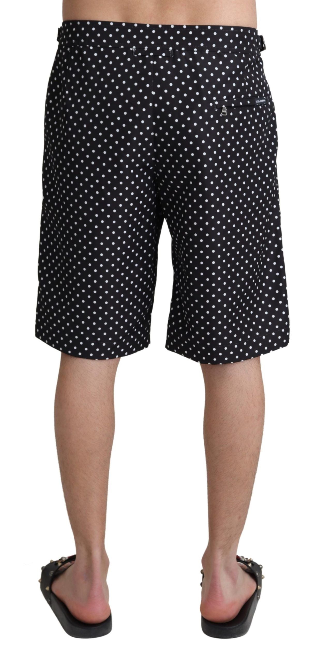 Dolce & Gabbana Black Polka Dots Beachwear Shorts Swimwear | Regal Royce