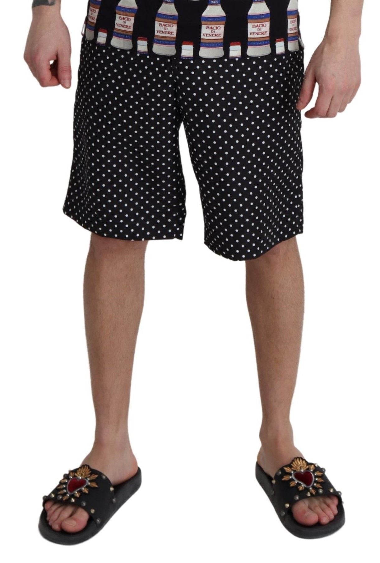 Dolce & Gabbana Black Polka Dots Beachwear Shorts Swimwear | Regal Royce