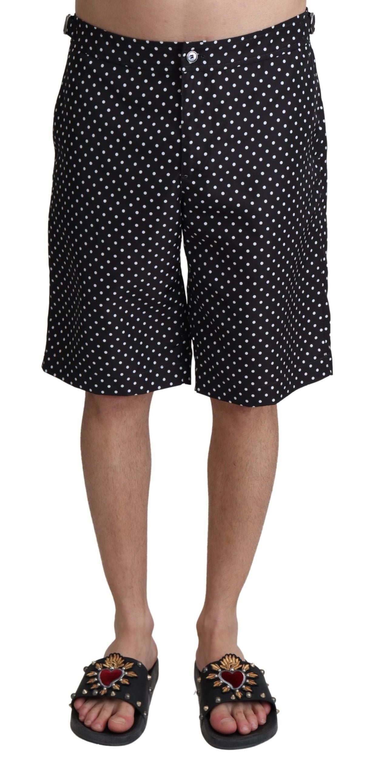 Dolce & Gabbana Black Polka Dots Beachwear Shorts Swimwear | Regal Royce